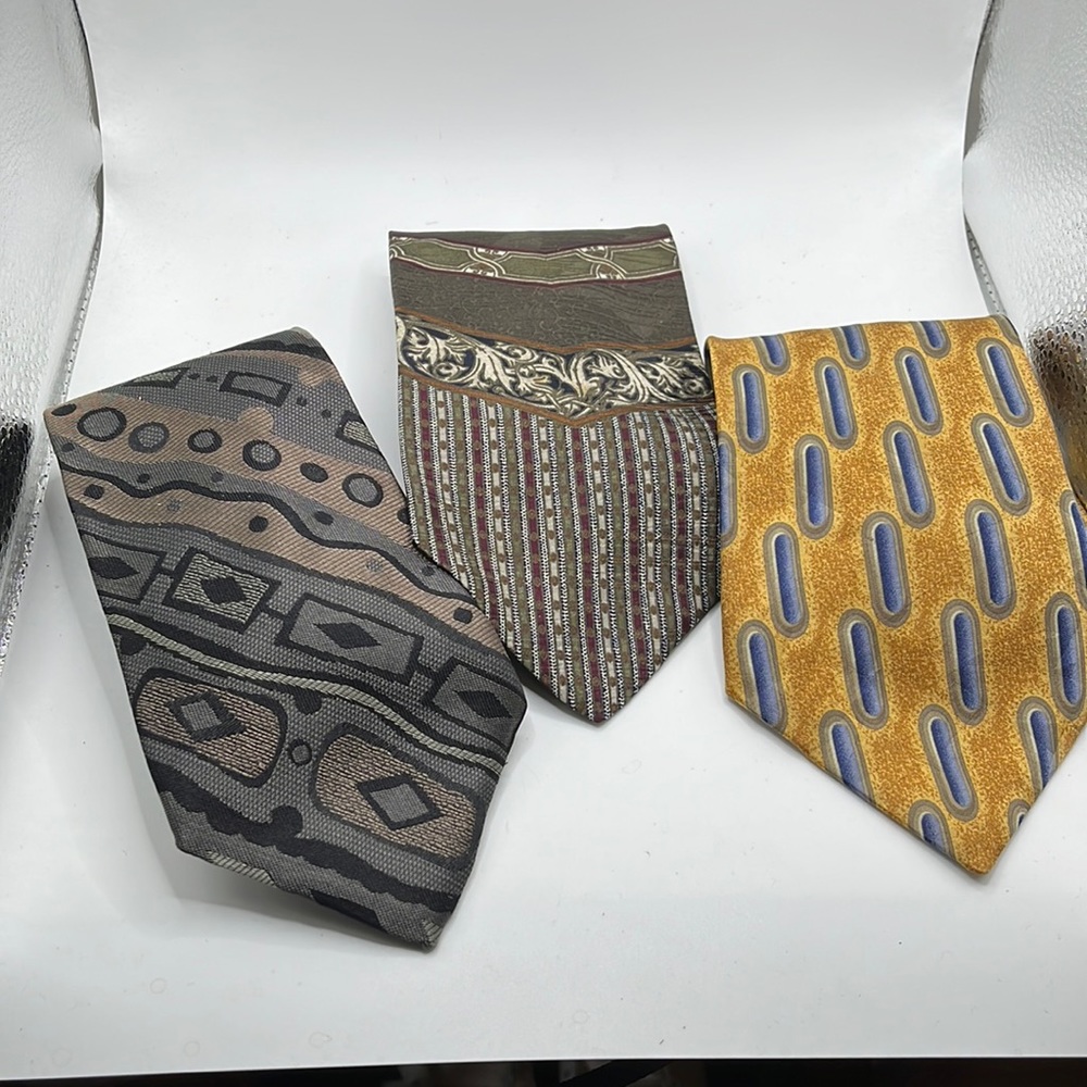 3 Designer Ties 100% Silk